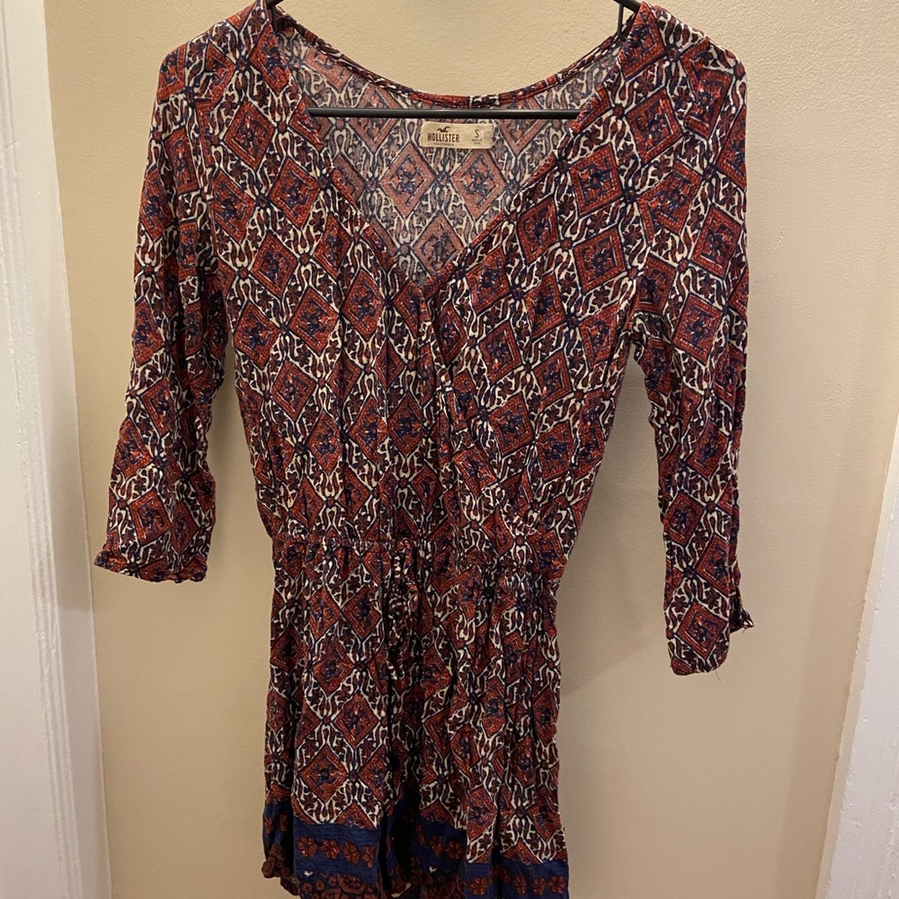 Printed 3/4 sleeve romper
